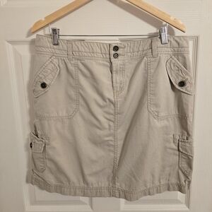 Sonoma Women's Beige Khaki Cargo Modern Skirt Size 16